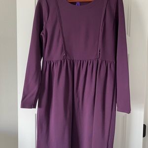 Seraphine Plum Ponte Maternity & Nursing Dress